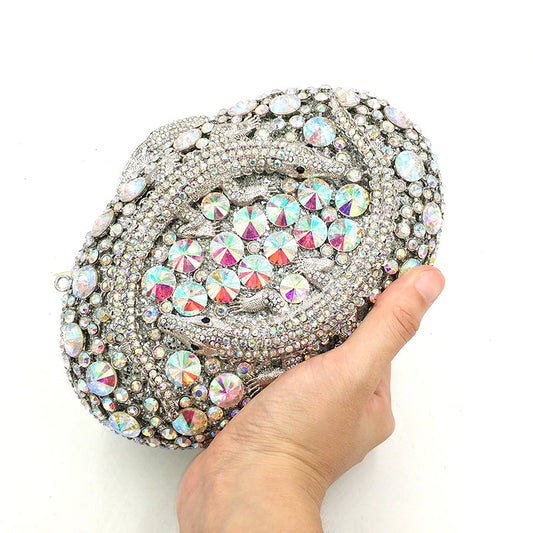 Bolso de mano de noche con diamantes de imitación - Estuche para joyas para mujer