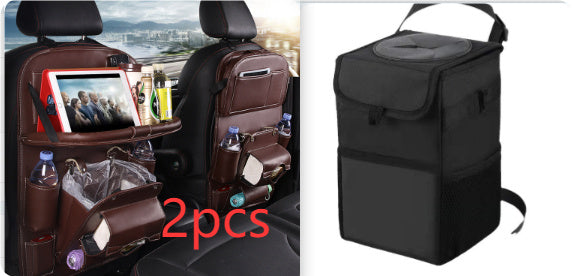Multifunctional PU Leather Car Storage Bag - Waterproof Backseat Organizer