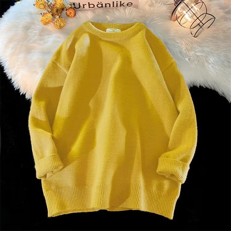 Pull Homme Col Rond Loose Fit - Sweater Simple Printemps Automne