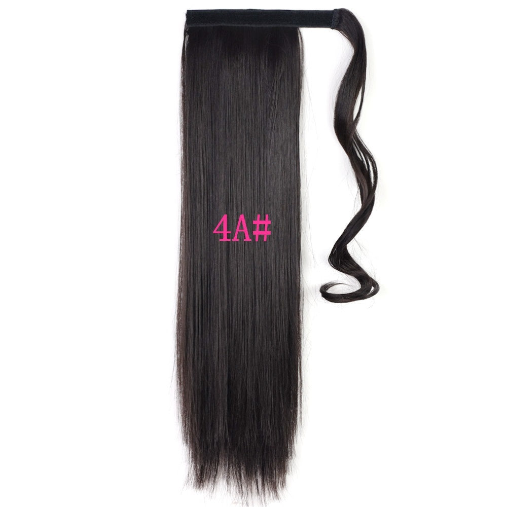 Long Straight Ponytail Hairpiece - Heat Resistant Synthetic Hair Extension