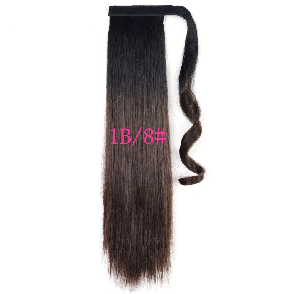 Long Straight Ponytail Hairpiece - Heat Resistant Synthetic Hair Extension