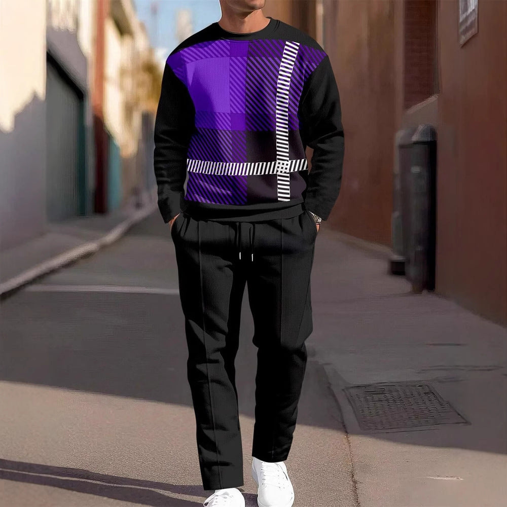 Ensemble Jogging Homme 2 Pièces - Sweat Col Rond et Pantalon Imprimé