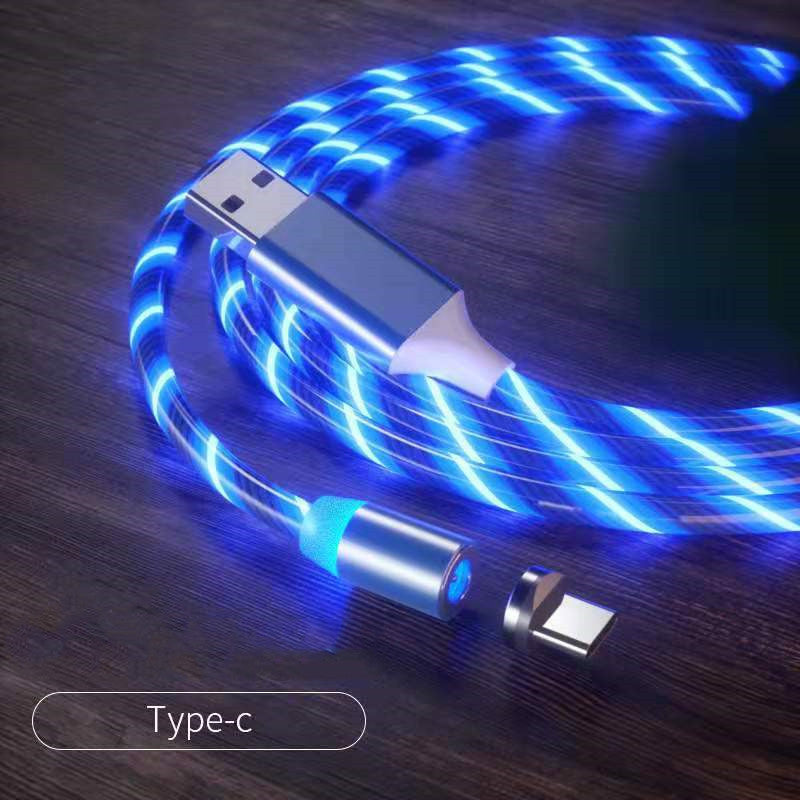Cable de carga magnético LED 3 en 1: USB-C, Micro USB, Lightning rápido