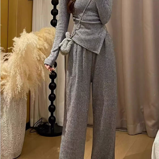 Ensemble Tailleur Femme Slim - Couleur Unie Élégant 2 Pièces