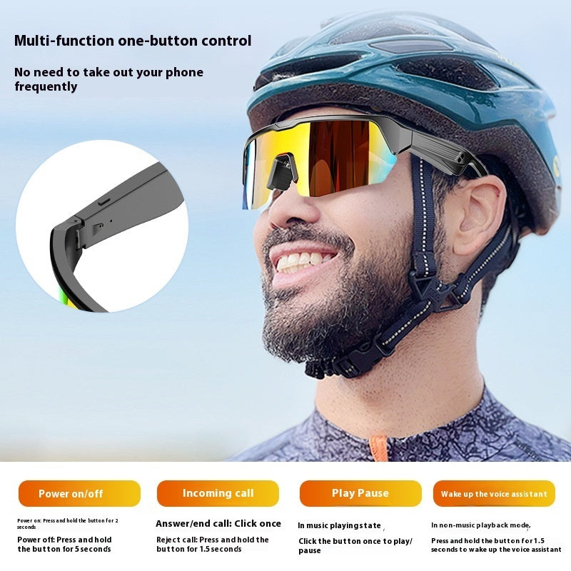 Lunettes de Soleil Bluetooth Intelligentes - Audio Musique Appels Mains Libres UV