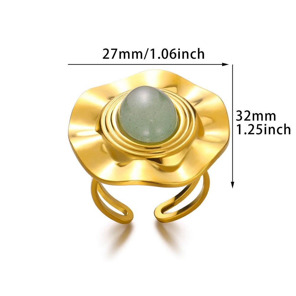 Bague Cœur Acier Inoxydable Rétro - Pendentif Suspendu Personnalité Polyvalente