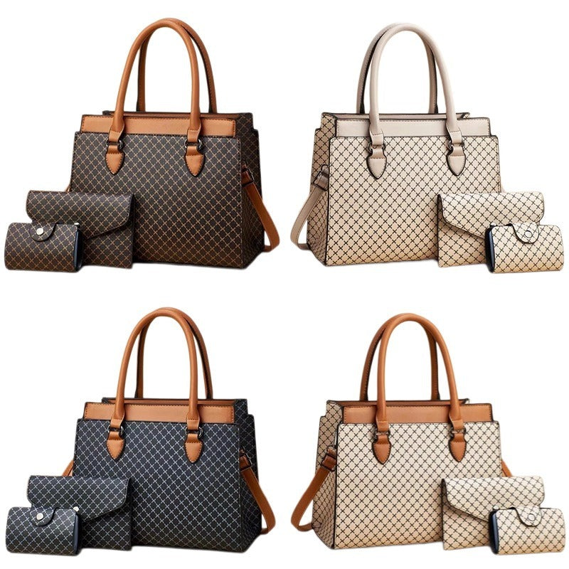 Sac à Main Femme Carreaux Grande Capacité - Ensemble 2 Pièces Mode