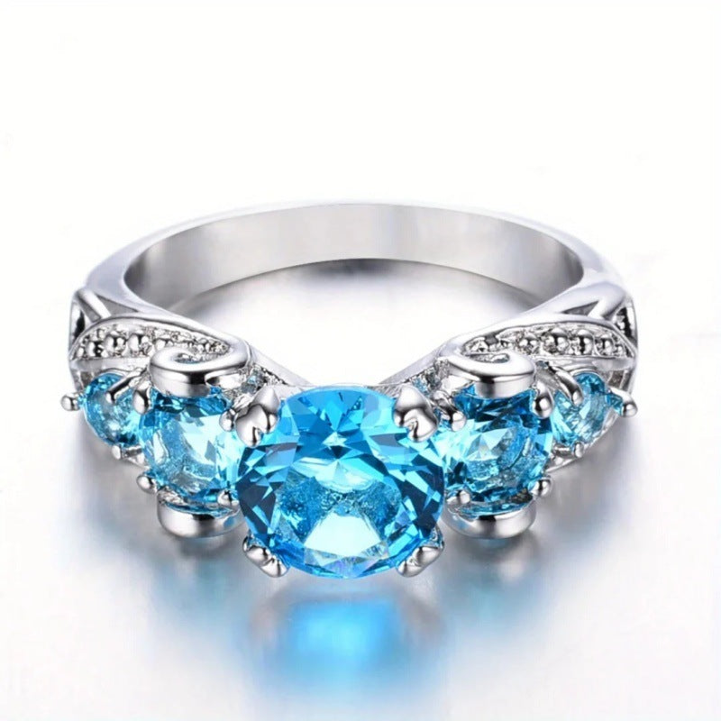 Oval Green Zircon Ring 18g - Synthetic Stone