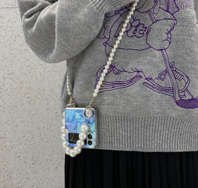 Silicone Phone Case with Oil Painting Flowers - Foldable Stand