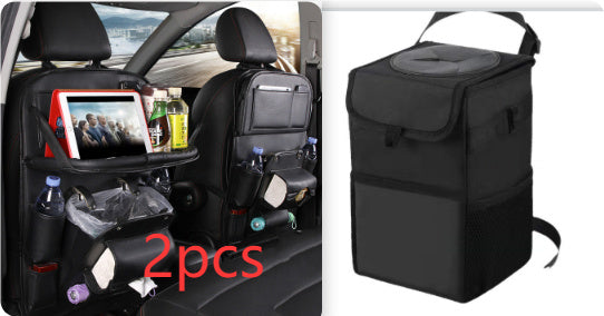 Multifunctional PU Leather Car Storage Bag - Waterproof Backseat Organizer