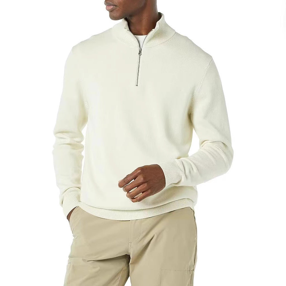 Pull Homme Polo Demi-Zip - Style Fashion Manches Longues