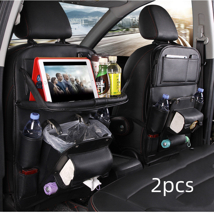Multifunctional PU Leather Car Storage Bag - Waterproof Backseat Organizer