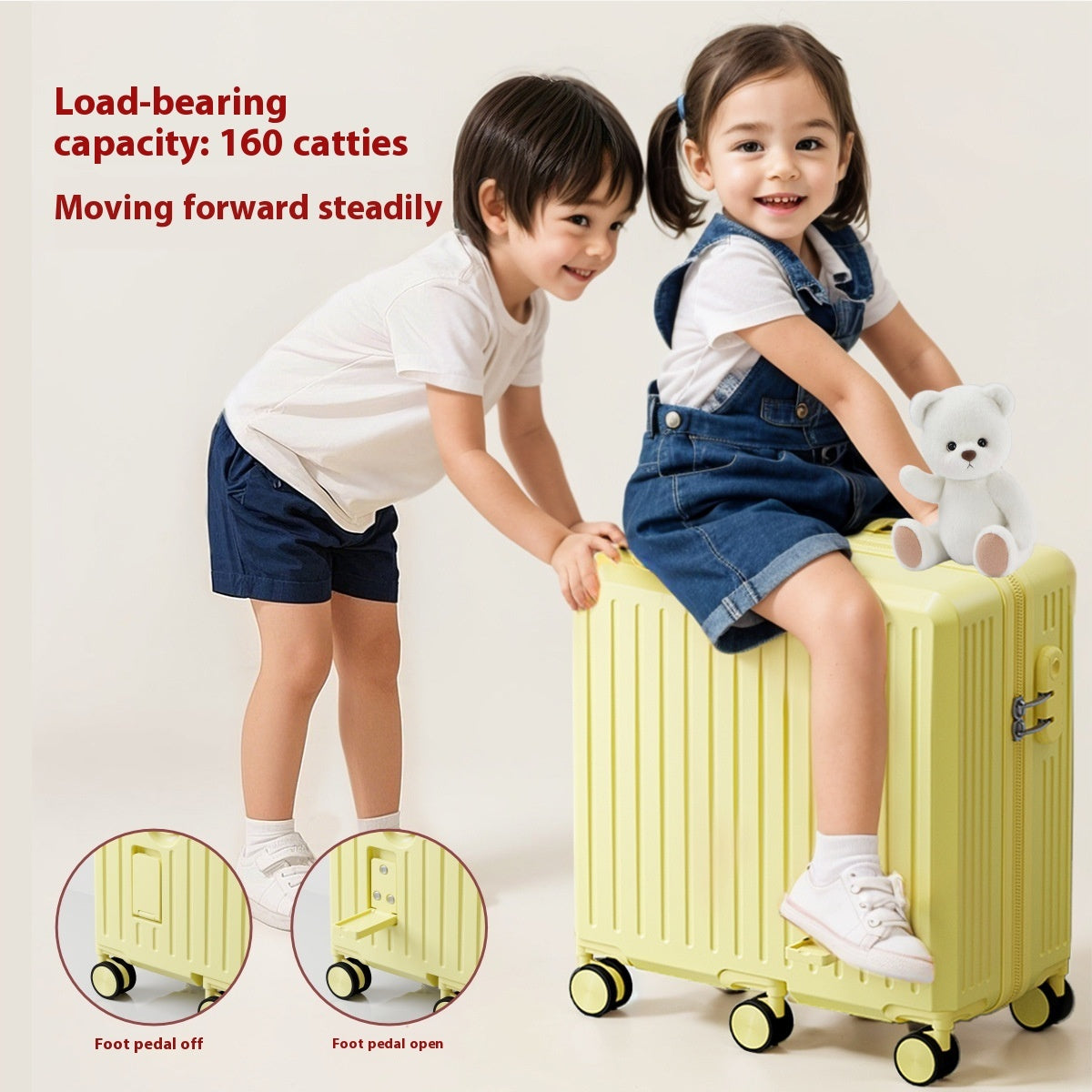 22 Inch Trolley Suitcase - Modern Design with Integrated Seat ABS PC