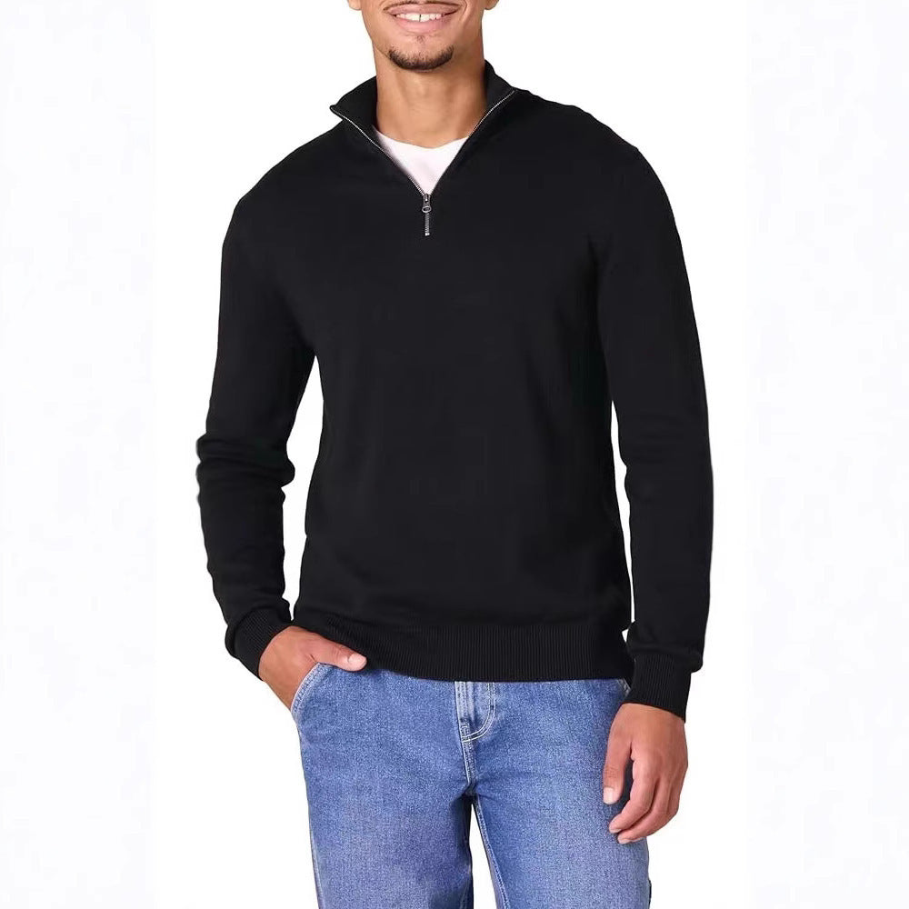 Pull Homme Polo Demi-Zip - Style Fashion Manches Longues
