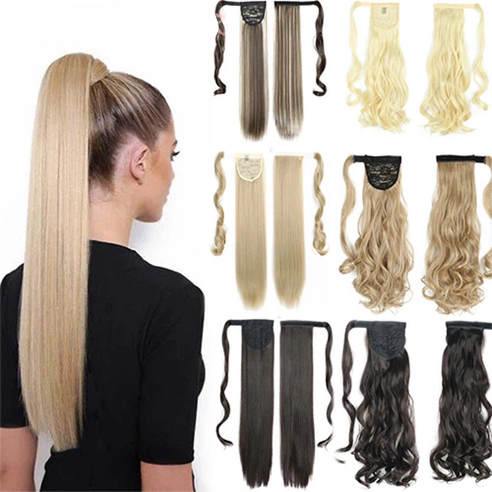 Long Straight Ponytail Hairpiece - Heat Resistant Synthetic Hair Extension