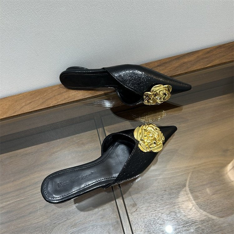 Chaussures à Talons Hauts Femme 2025 - Escarpins Pointus Métalliques Style Européen