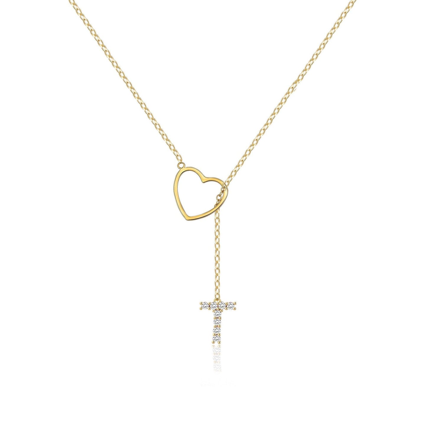 Glamourous Initial Pendant Gold Zircon - 26 English Letters