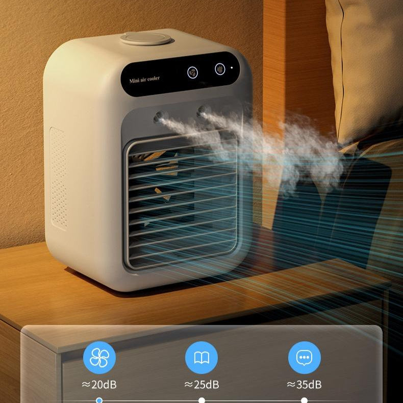25W Portable Air Cooler Fan - USB Mobile Air Conditioner with Mist Spray