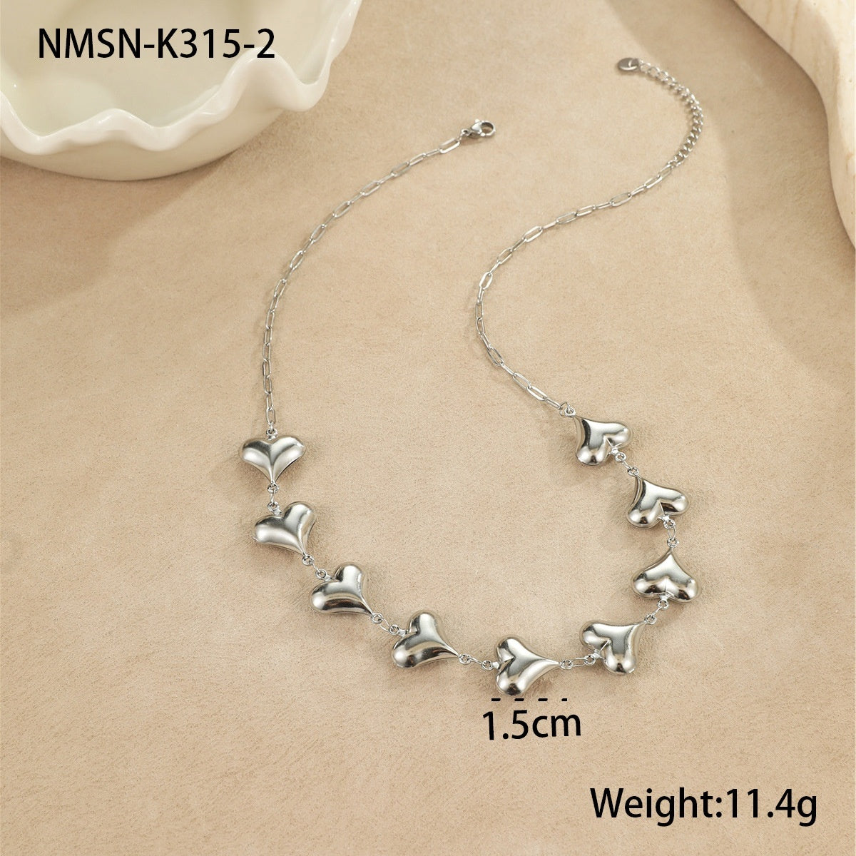 Collar de acero inoxidable de 18 g con colgantes de concha de estrella de mar