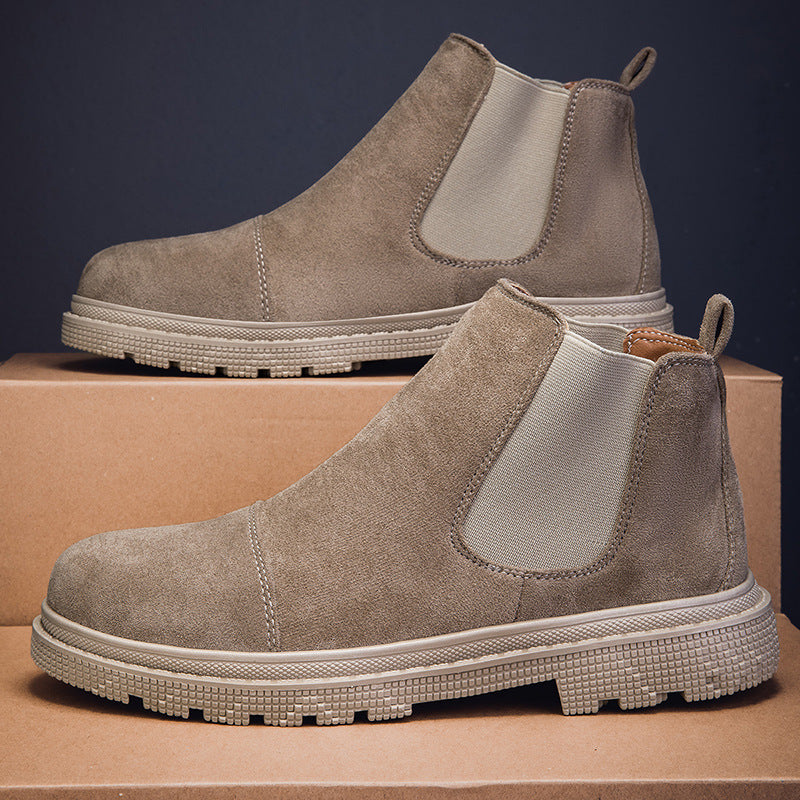 Boots Homme Slip-On Rétro - Bottines Sans Lacets Style Vintage