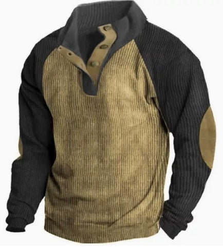 Sweatshirt Homme Imprimé Décontracté - Pull Japonais Rétro à Poches Manches Longues