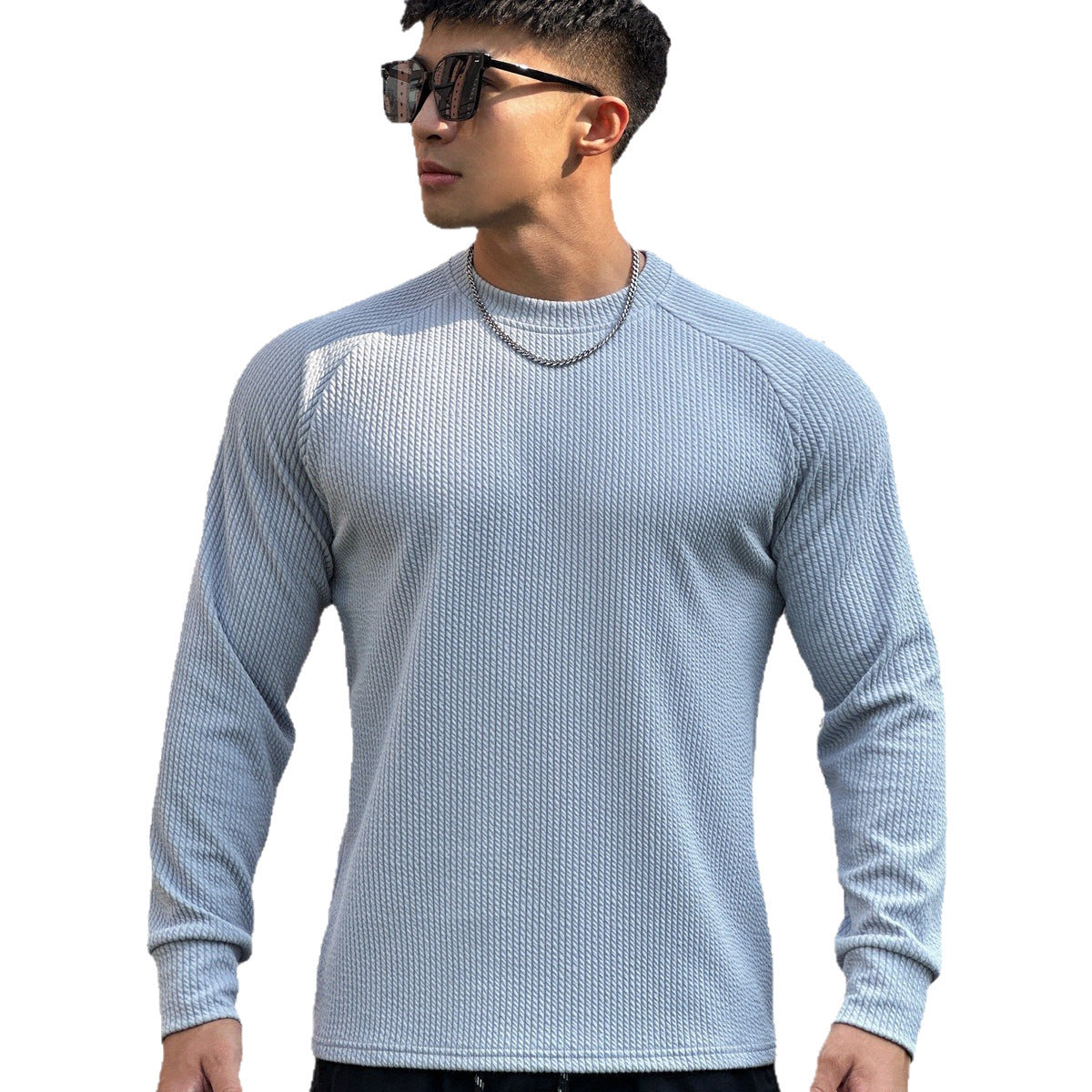 Pull Homme Col Rond Grande Taille - Pullover Casual Manches Longues