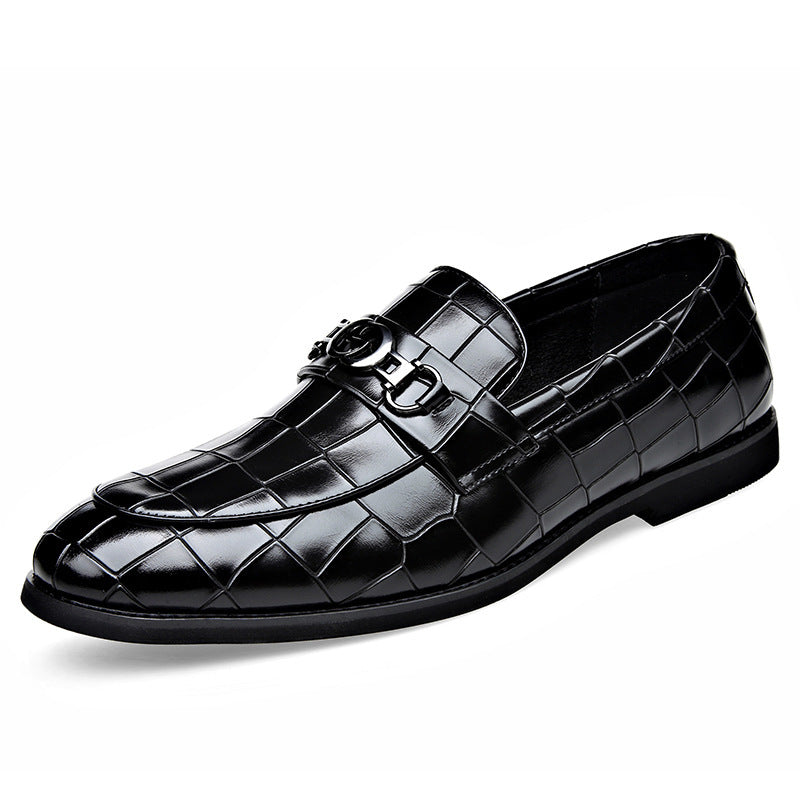 Men's Leather Shoes with Metallic Bits - Business Casual Style