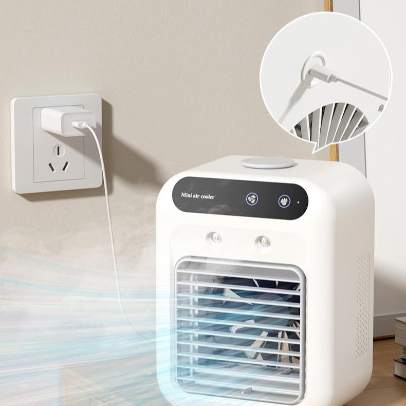 25W Portable Air Cooler Fan - USB Mobile Air Conditioner with Mist Spray