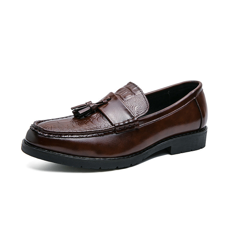 Men's Leather Tassel Pointed Toe Shoes - Casual Elegant
