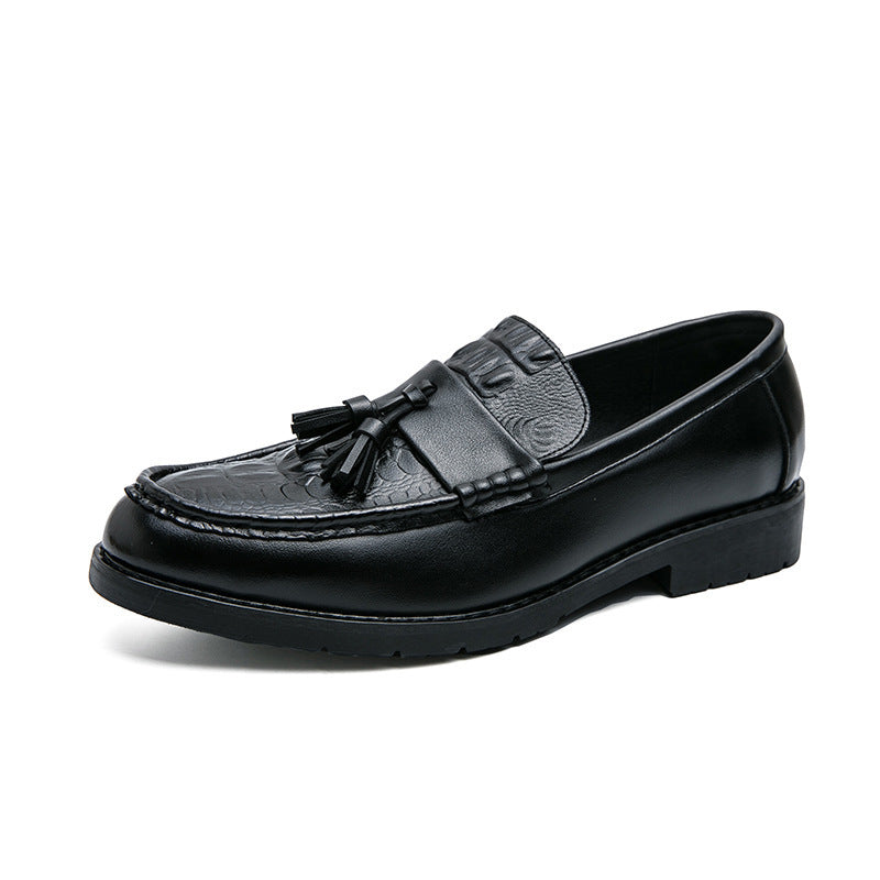 Men's Leather Tassel Pointed Toe Shoes - Casual Elegant