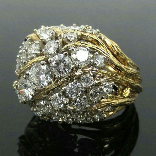Anillo de cobre y circonita calada de 22 g - Tallas 6-10 Unisex
