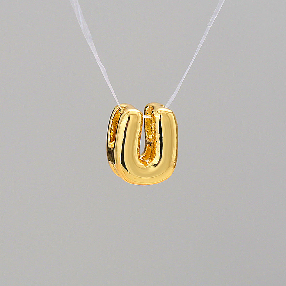 Collar con el alfabeto de acero inoxidable de 8 g: 26 letras personalizables