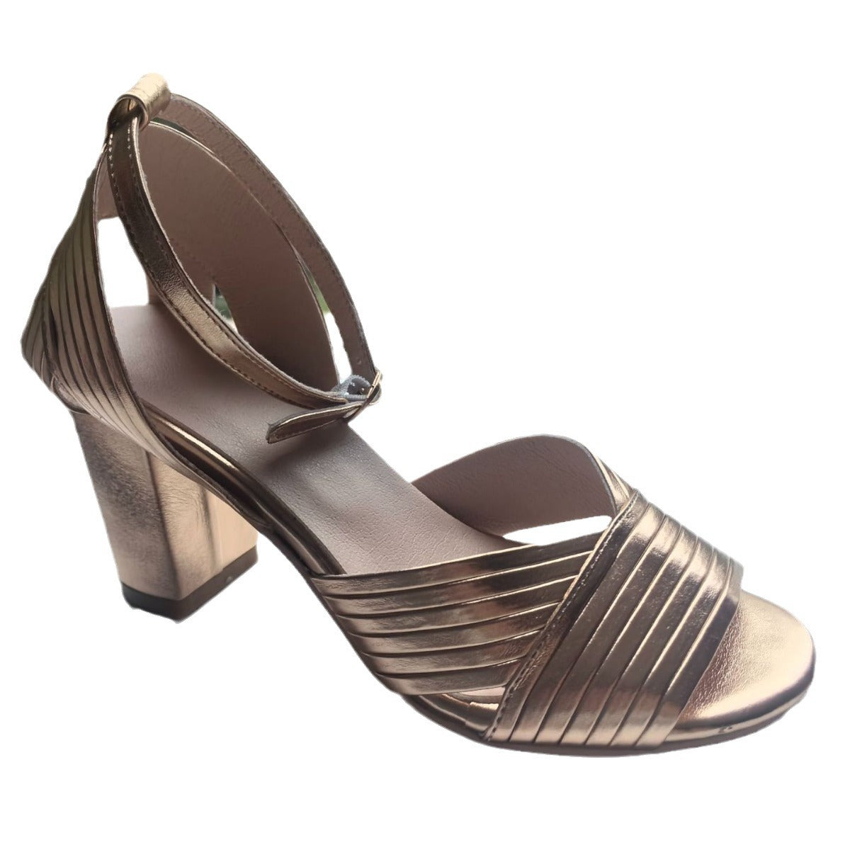 Sandalias de tacón alto para mujer con punta redonda - Elegantes sandalias de verano en tallas grandes