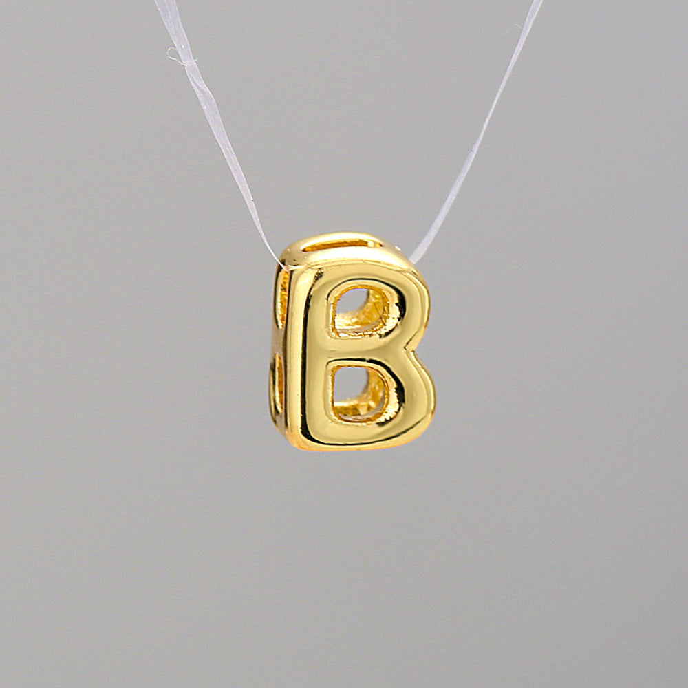 Collar con el alfabeto de acero inoxidable de 8 g: 26 letras personalizables
