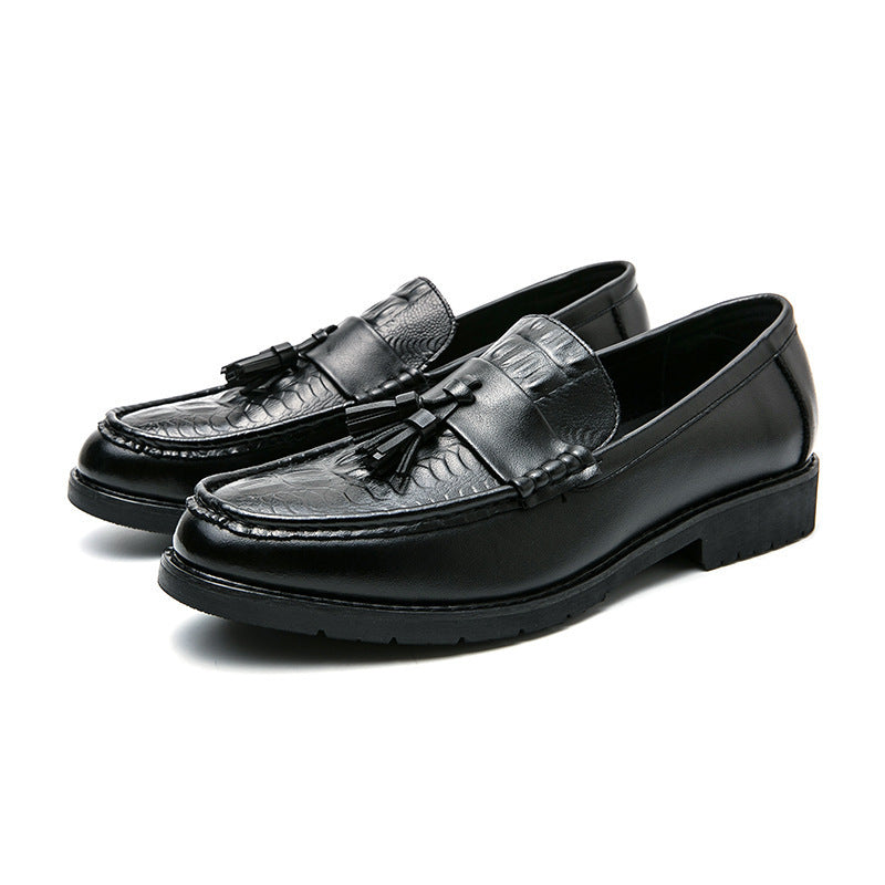 Men's Leather Tassel Pointed Toe Shoes - Casual Elegant