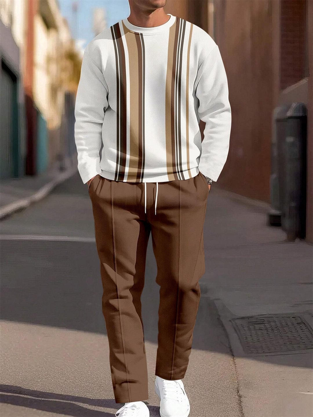 Ensemble Jogging Homme 2 Pièces - Sweat Col Rond et Pantalon Imprimé