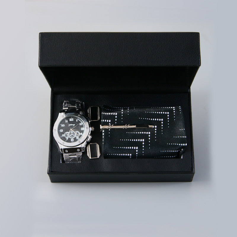 Set de regalo de negocios para hombre - Reloj, joyería y accesorios (4 piezas) | SADJÉ