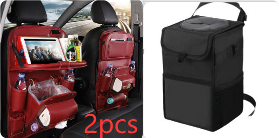 Multifunctional PU Leather Car Storage Bag - Waterproof Backseat Organizer