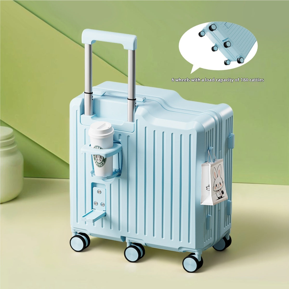 22 Inch Trolley Suitcase - Modern Design with Integrated Seat ABS PC