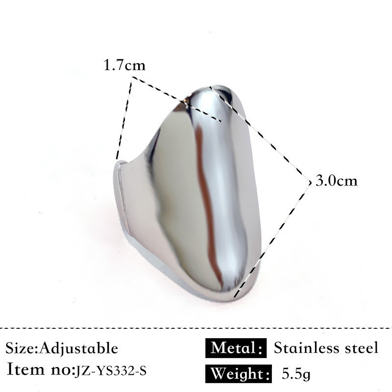 Bague Acier Inoxydable Plaqué Or 18K - Anneau Simple Brillant Élégant Femme