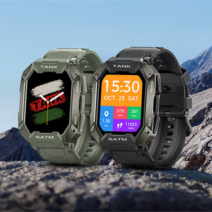 Outdoor Waterproof Smartwatch 5ATM IP69K - Bluetooth Sport