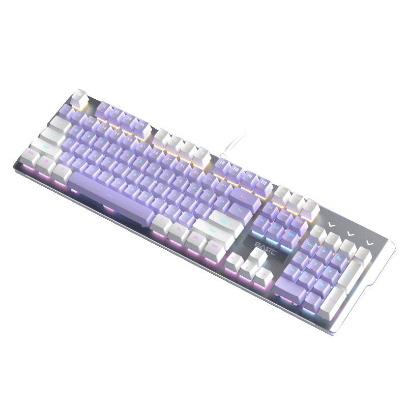 Teclado mecánico para juegos morado + ratón con cable - Interruptor para juegos verde