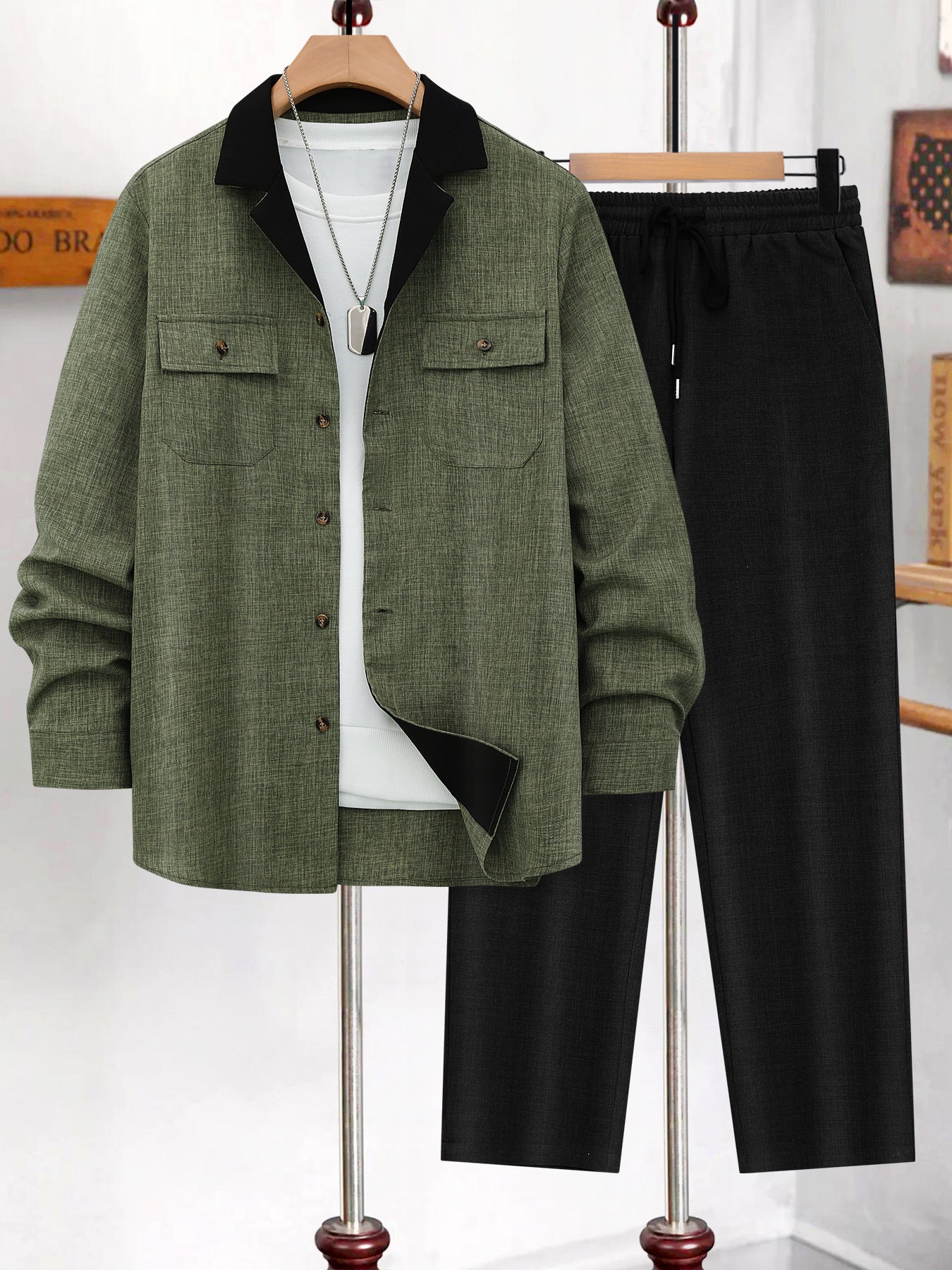 Ensemble Costume Décontracté Homme - Veste et Pantalon Créatif