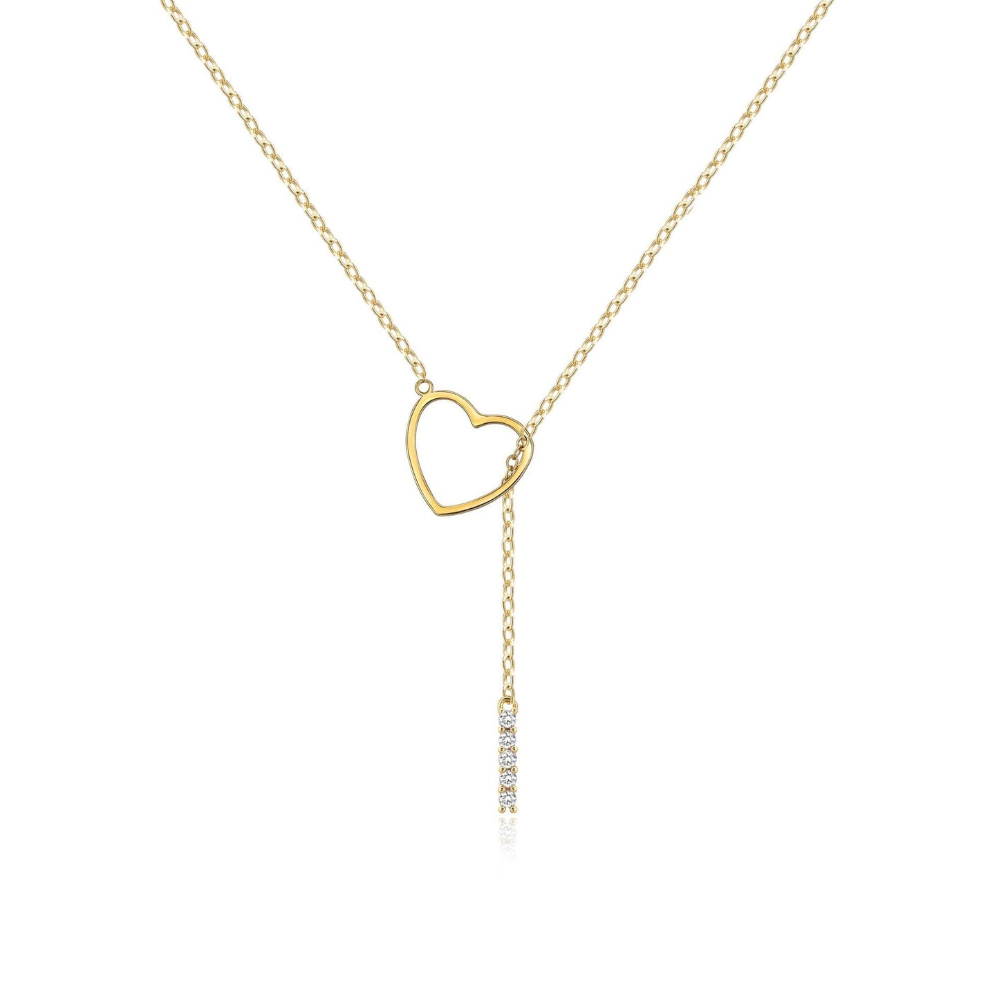 Glamourous Initial Pendant Gold Zircon - 26 English Letters