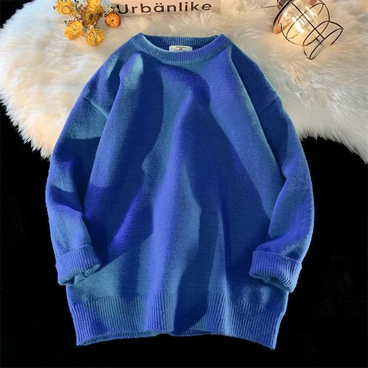 Pull Homme Col Rond Loose Fit - Sweater Simple Printemps Automne