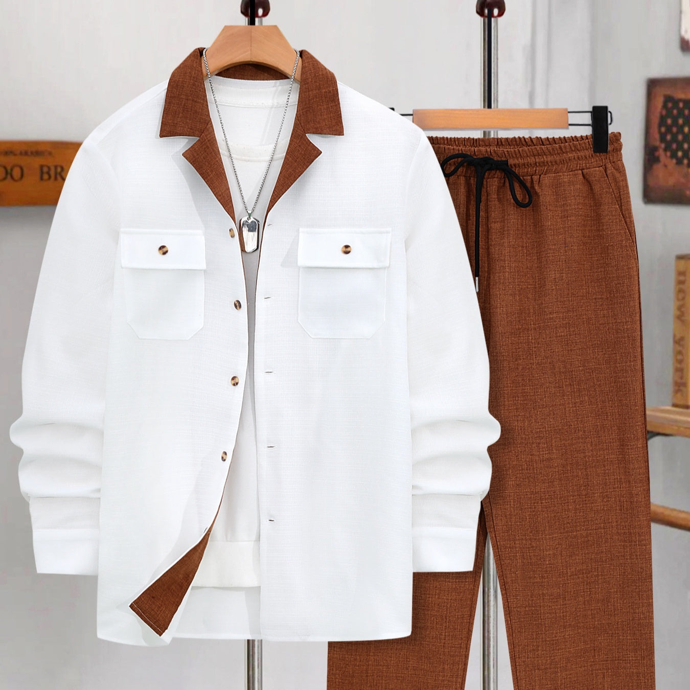 Ensemble Costume Décontracté Homme - Veste et Pantalon Créatif