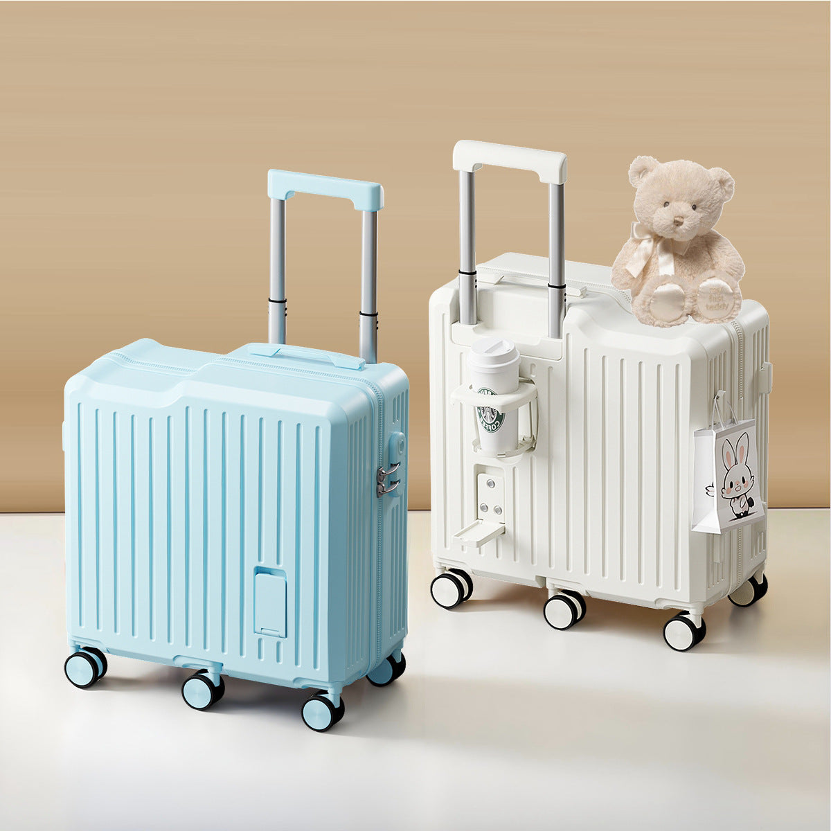 22 Inch Trolley Suitcase - Modern Design with Integrated Seat ABS PC