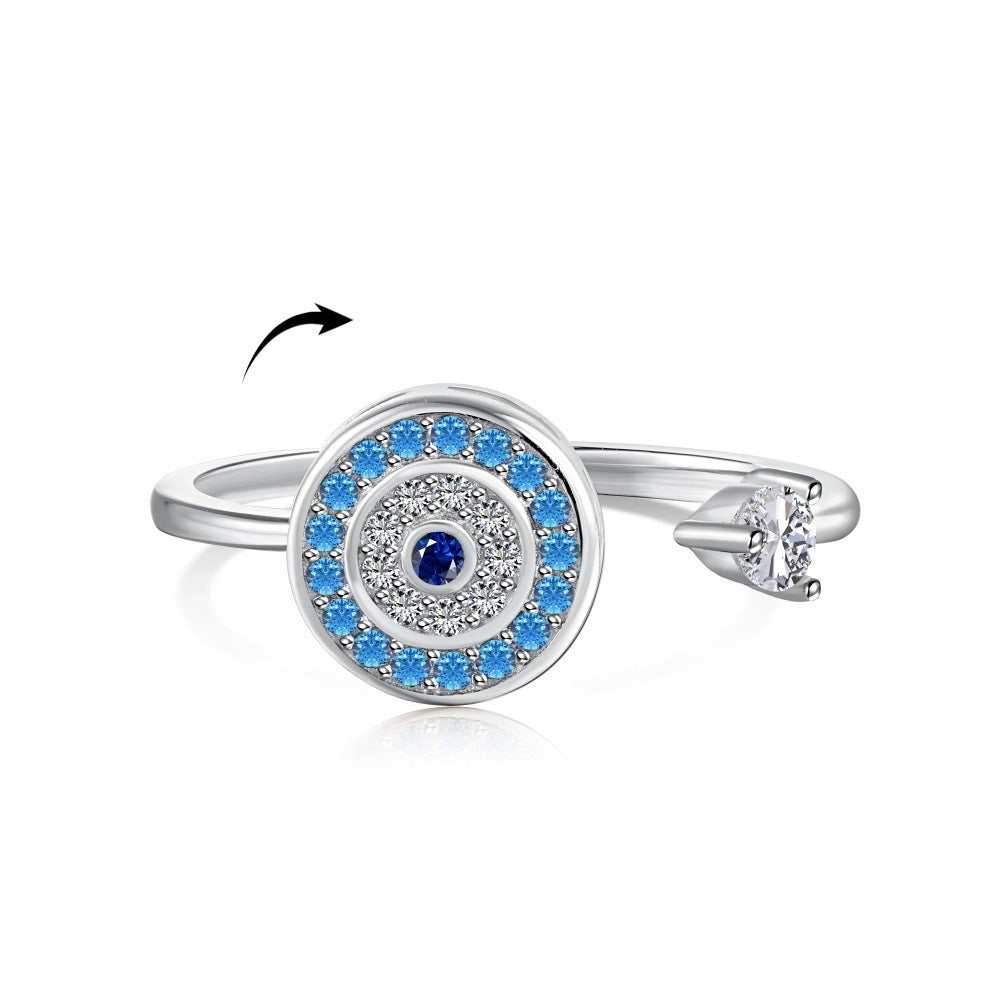 Bague Argent 925 Femme Zircon Bleu Océan - Sterling Silver Élégante Mode