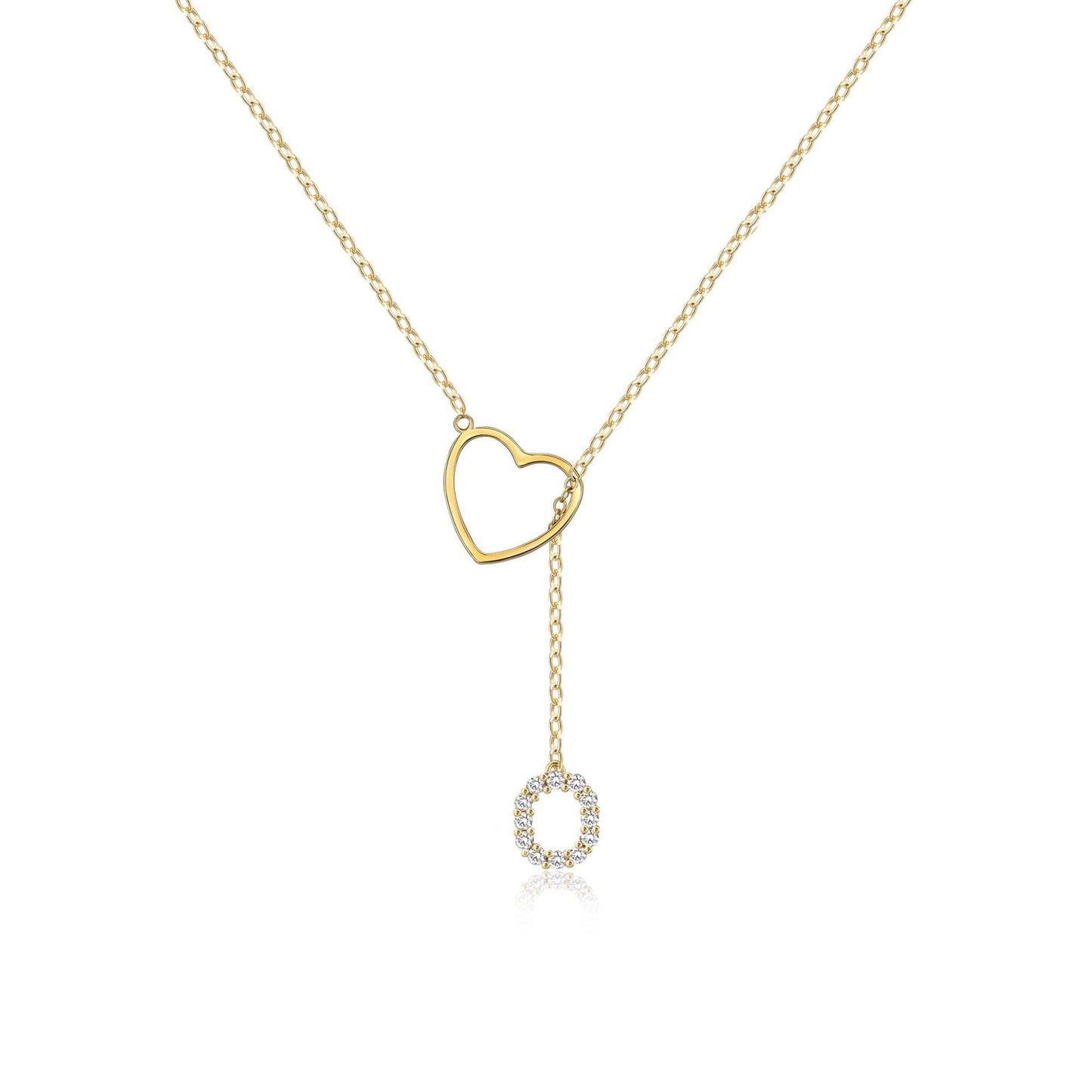 Glamourous Initial Pendant Gold Zircon - 26 English Letters