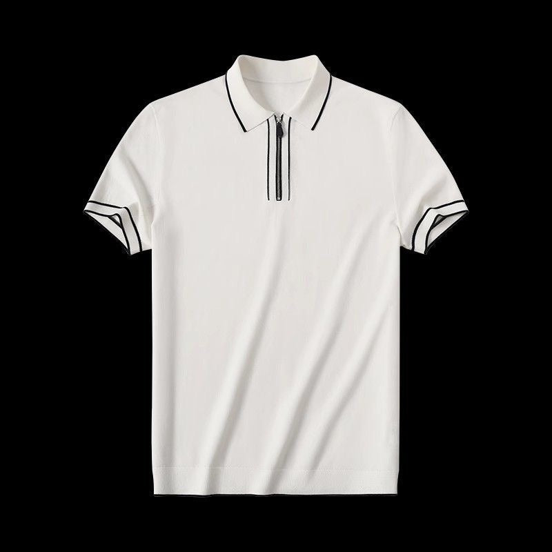 Polo Homme Casual Zip Fashion - Coton Manches Courtes Été